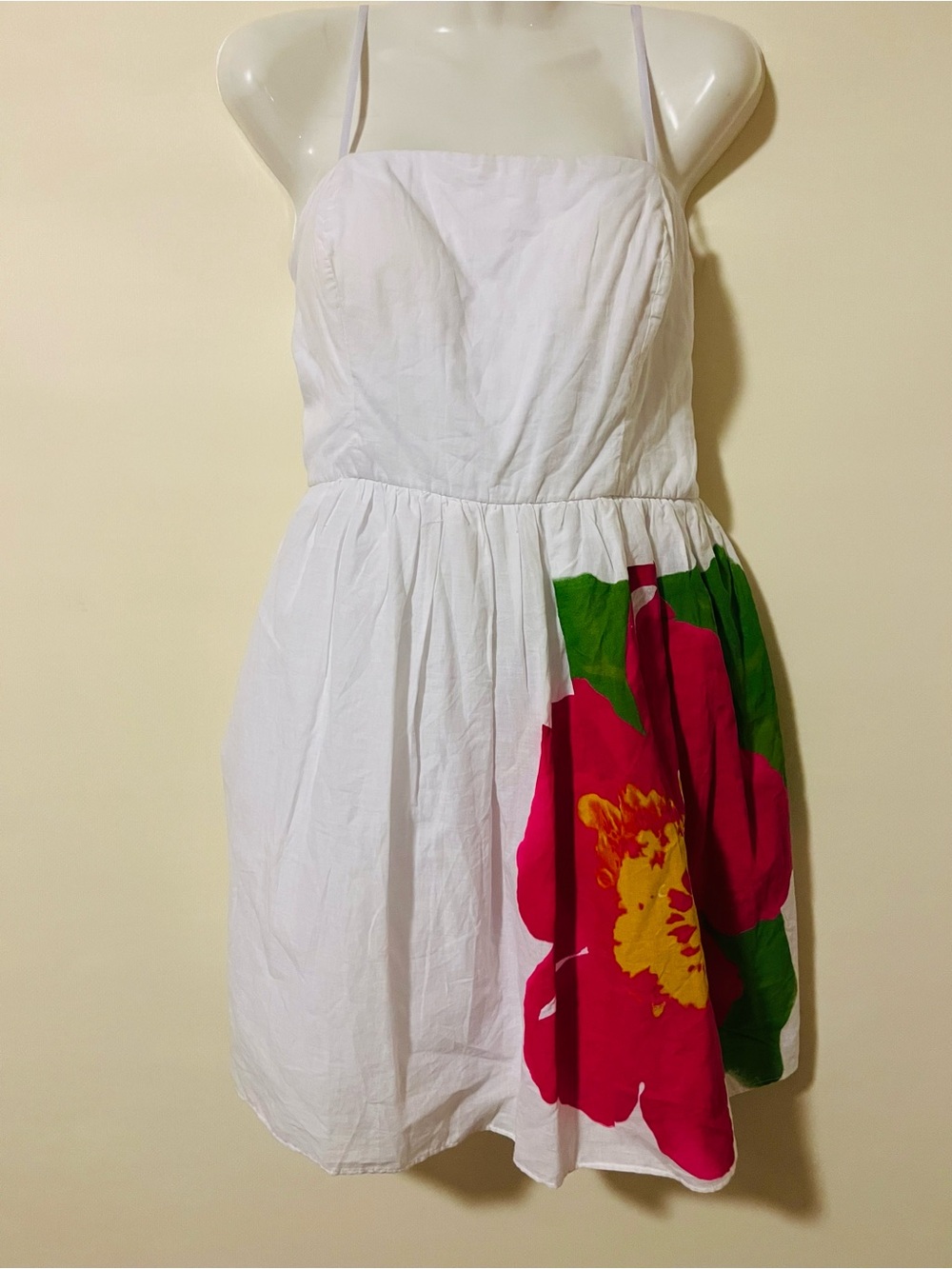 City Triangles White Dress with Pink Floral Accent Size 11 NWT